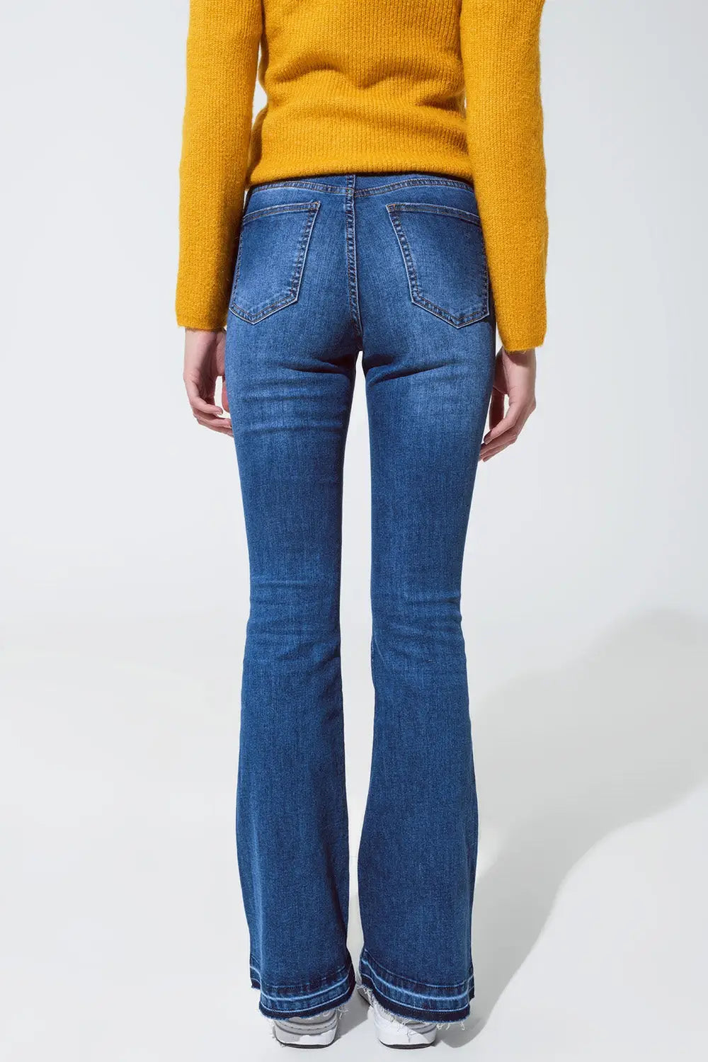 Jean skinny évasé bleu moyen - Pantalons