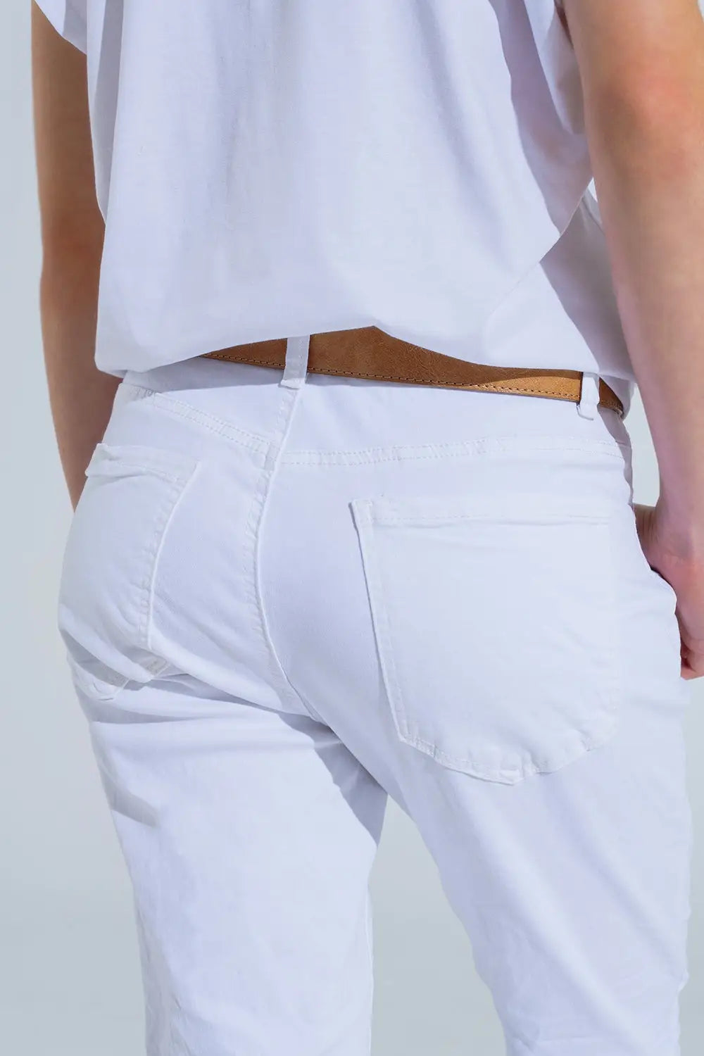 Jean skinny froissé blanc - Pantalons