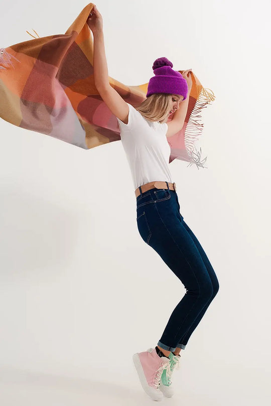Jean skinny stretch bleu délavé moyen - Pantalons