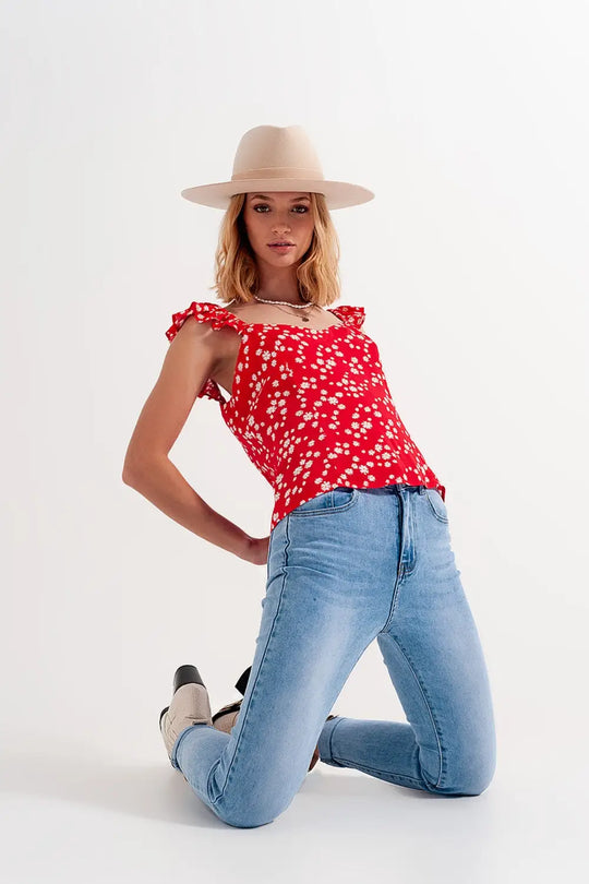 Jean skinny taille haute bleu clair - Pantalons