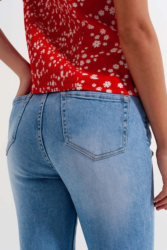 Jean skinny taille haute bleu clair - Pantalons