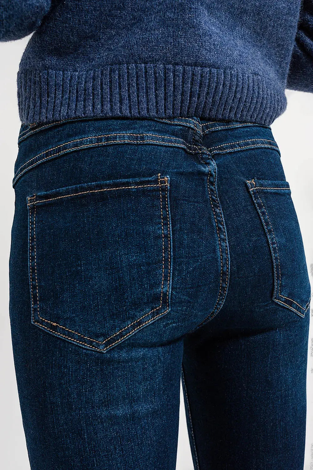 Jean skinny taille haute Bleu foncé - Pantalons
