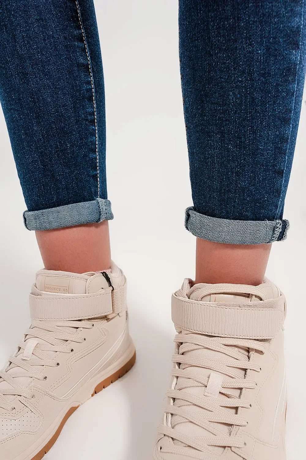 Jean skinny taille haute Bleu foncé - Pantalons