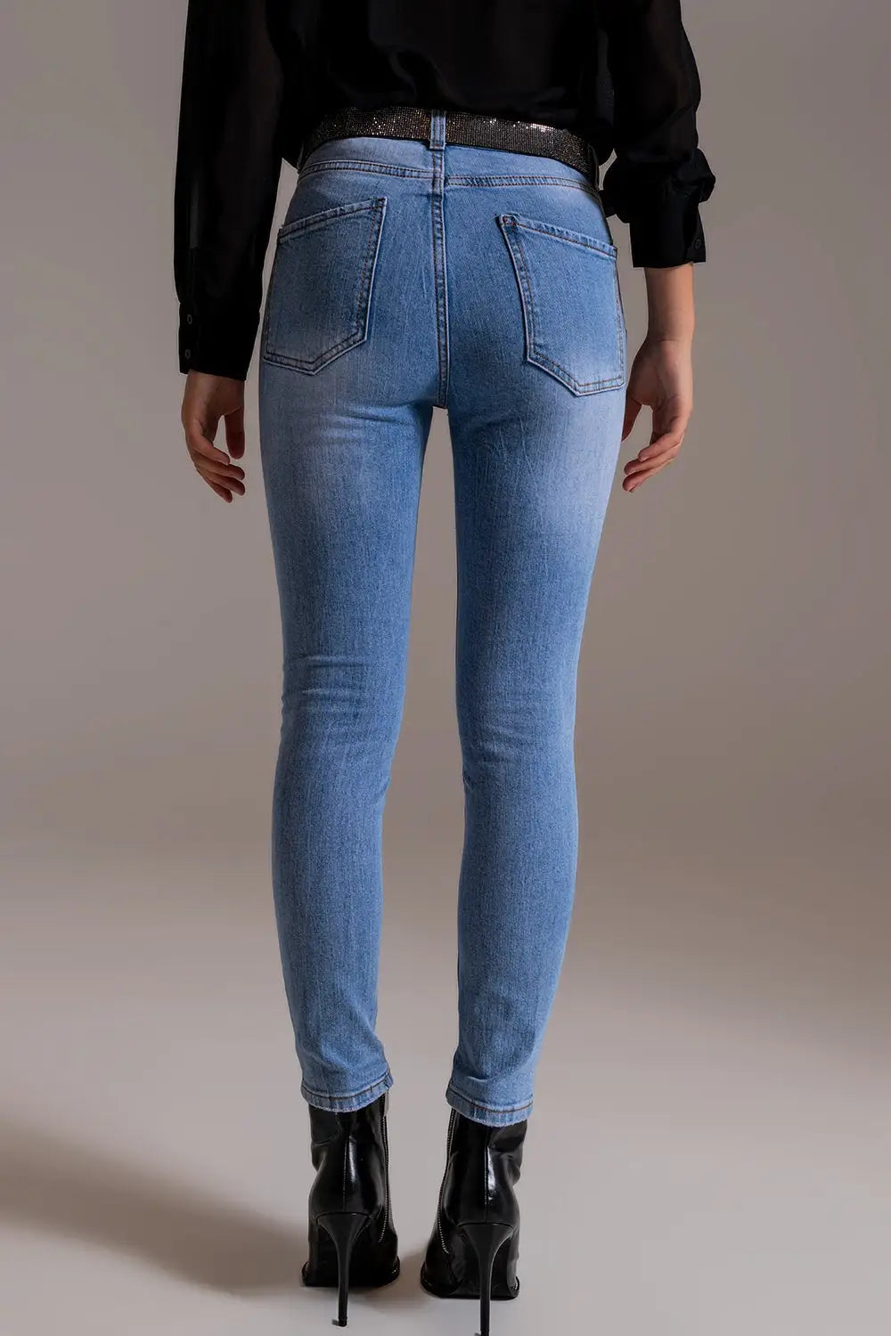 Jean skinny taille haute dans une teinte claire - Pantalons
