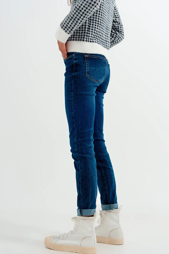 Jean skinny taille haute Délavage bleu moyen - Pantalons