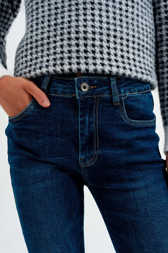 Jean skinny taille haute Délavage bleu moyen - Pantalons