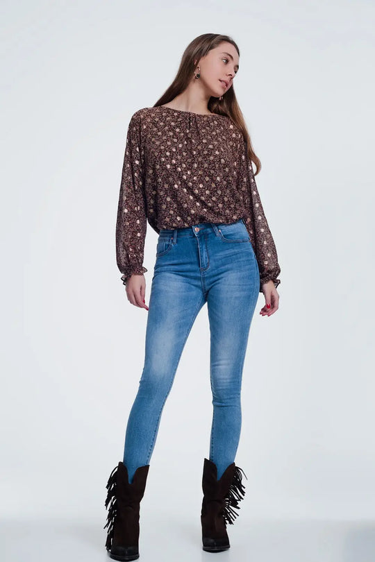 Jean skinny taille haute Joli bleu délavé moyen - Pantalons