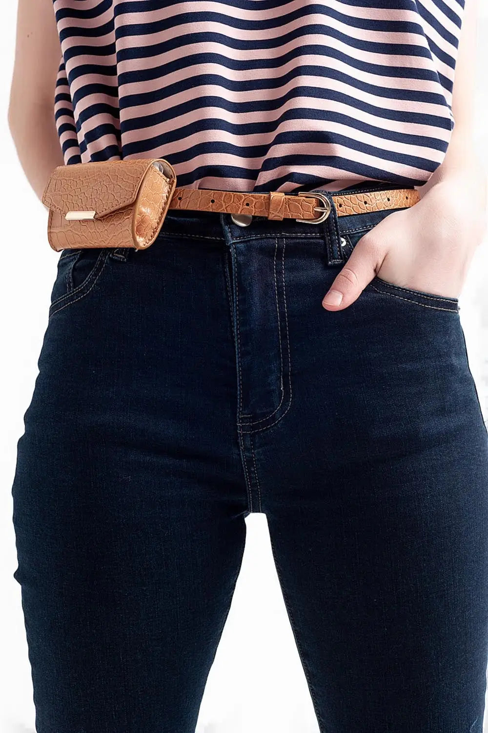 Jean skinny taille haute premium Bleu foncé - Pantalons