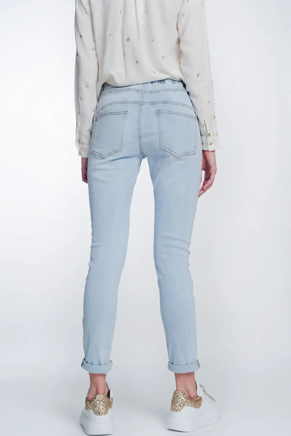 Jean style jogger délavage lumière - Pantalons