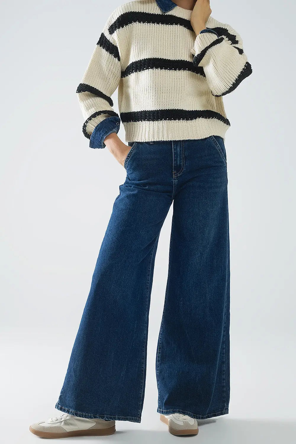 Jean super large en délavage moyen - Pantalons