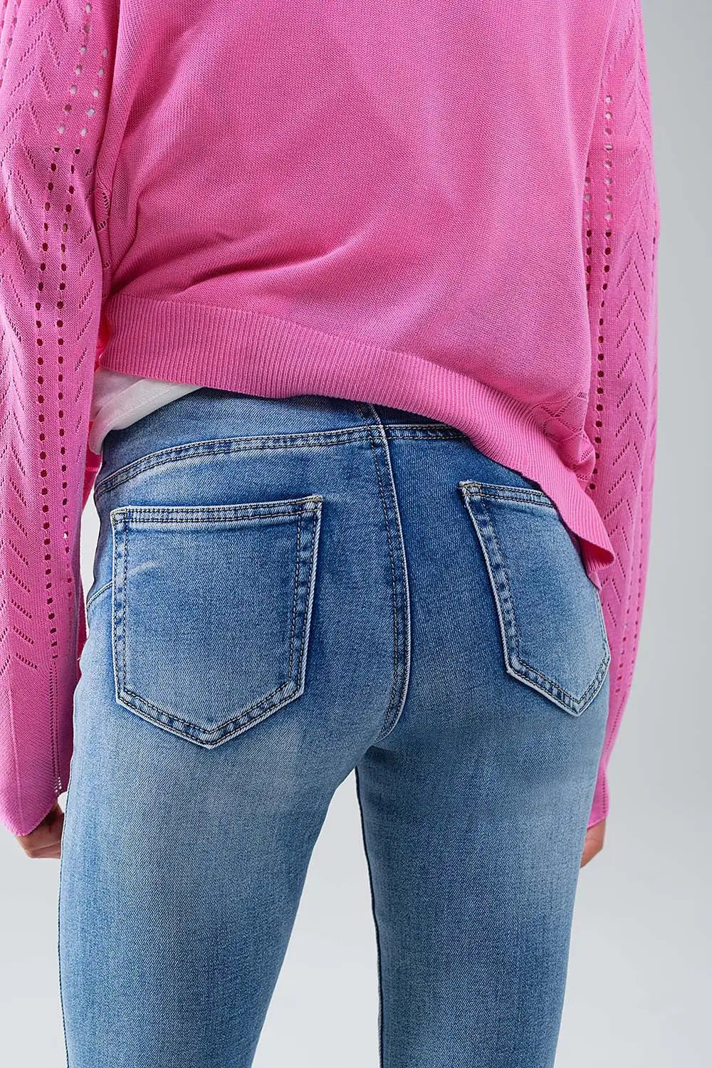 Jean super skinny à taille haute en bleu vintage stonewash - Pantalons