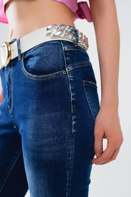 Jean super skinny foncé Wash en denim élastique - Pantalons