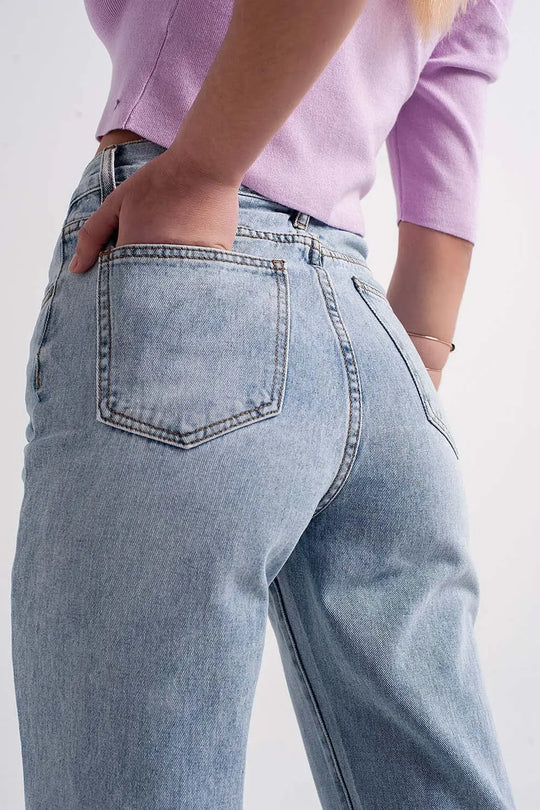 Jeans avec liens à nouer à la cheville - Pantalons