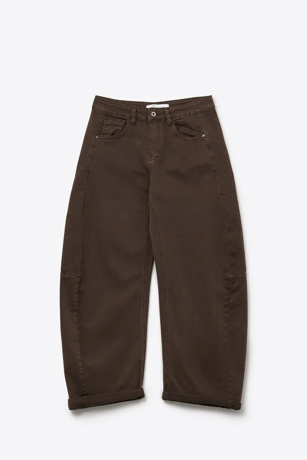 Jeans ballon Barrel marron tendance avec poches - Pantalons