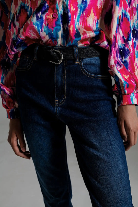 Jeans basiques à jambes Regular en lavage moyen - Pantalons