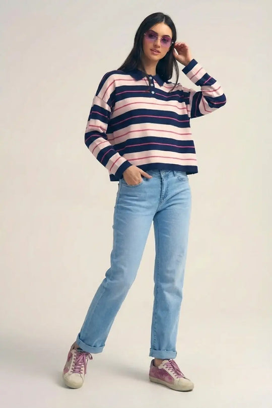 Jeans bleu clair à jambe droite - Pantalons