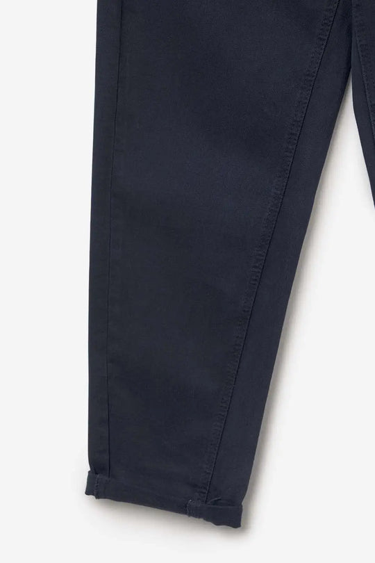 Jeans en denim bleu marine à taille haute et jambe droite - Pantalons