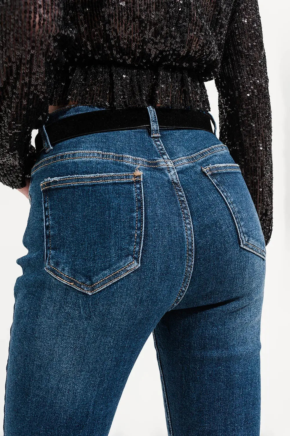 Jeans évasé à ourlet fendu - Pantalons