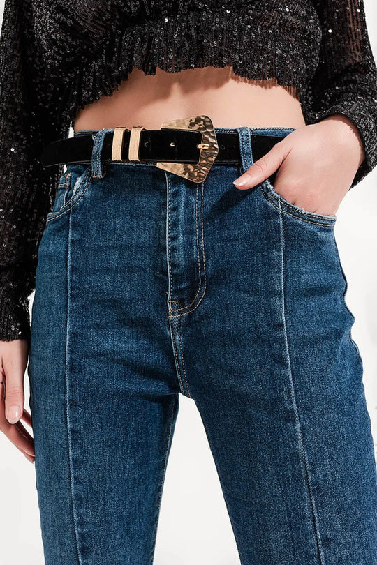 Jeans évasé à ourlet fendu - Pantalons