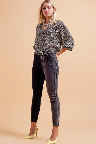 Jeans in color block grey and black - Jeans