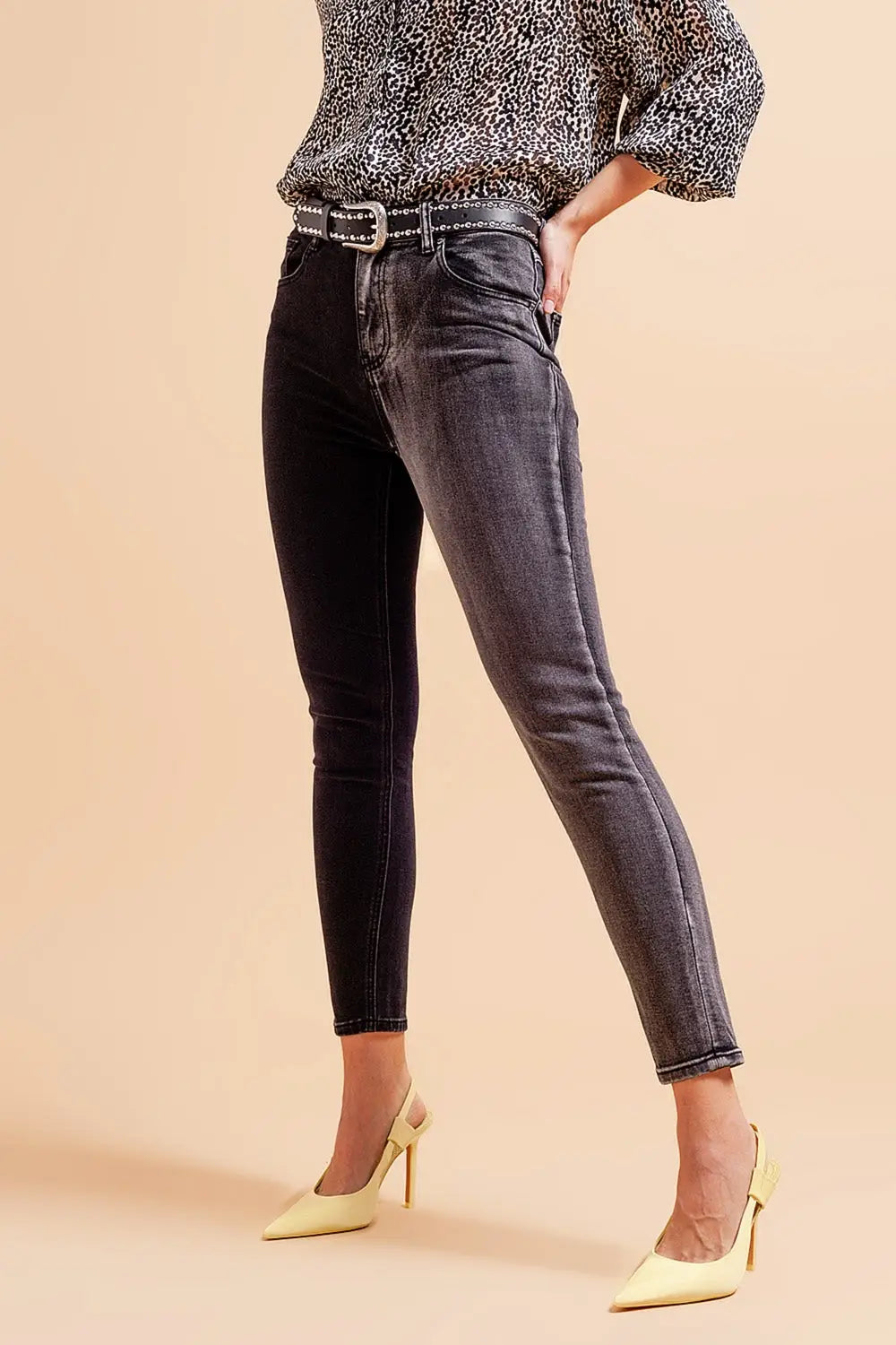 Jeans in color block grey and black - Jeans