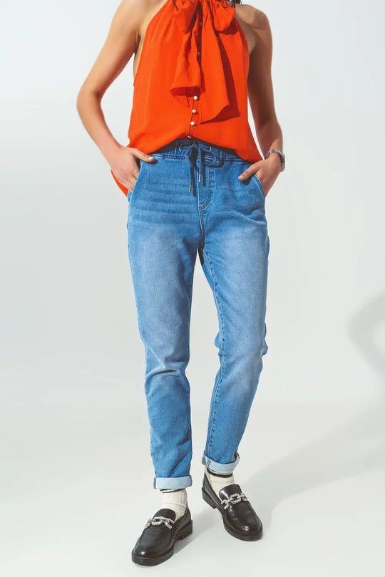 Jeans Jogger à taille coulissante - Pantalons