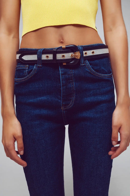 Jeans skinny en bleu moyen délavé - Pantalons