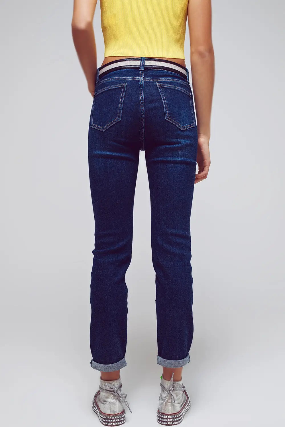 Jeans skinny en bleu moyen délavé - Pantalons