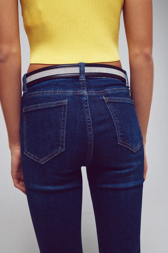 Jeans skinny en bleu moyen délavé - Pantalons