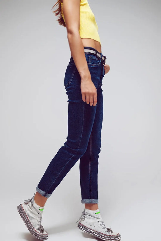 Jeans skinny en bleu moyen délavé - Pantalons