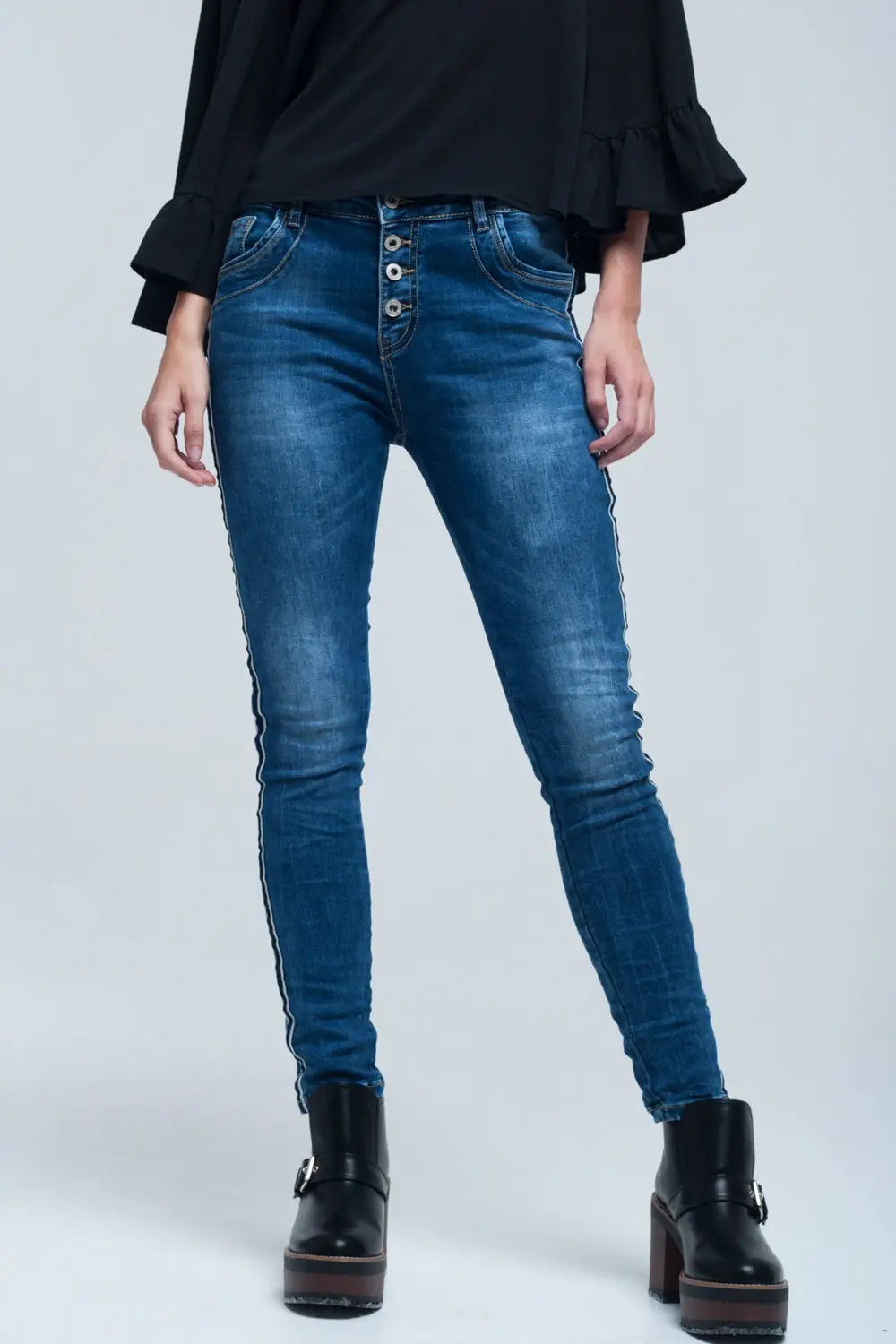 Jeans skinny with stripes on the side - Jeans