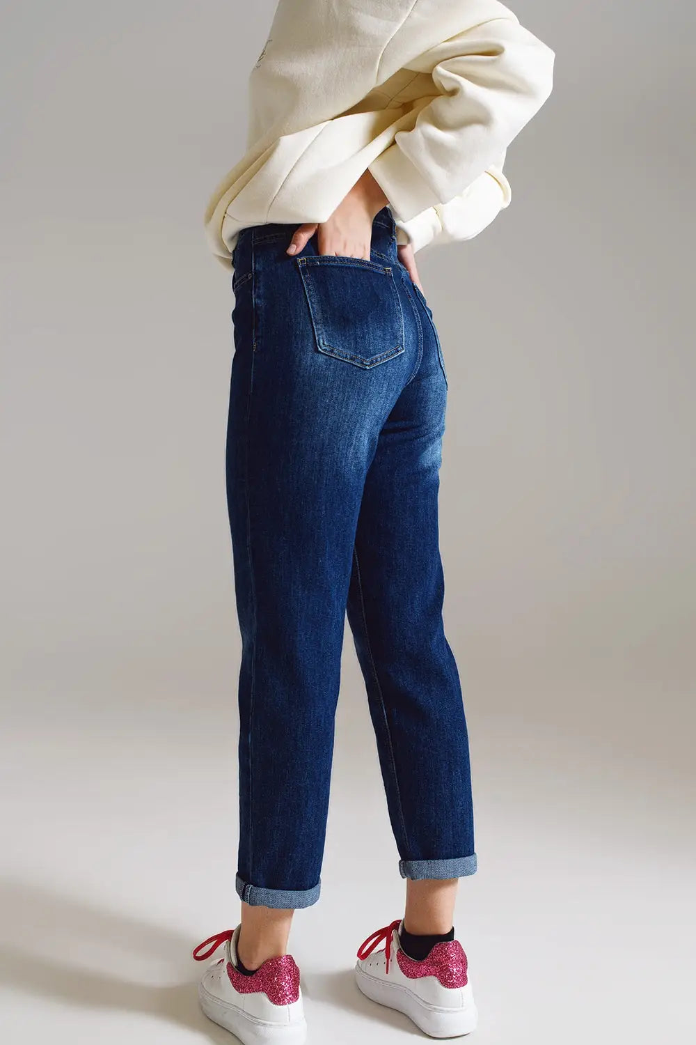 Jeans Straight basiques en lavage foncé - Pantalons