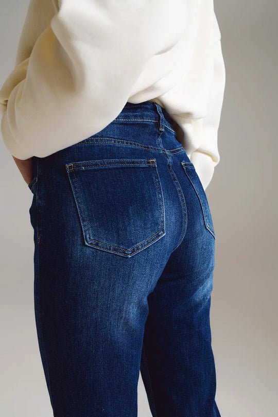 Jeans Straight basiques en lavage foncé - Pantalons