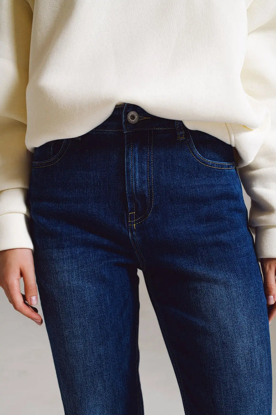 Jeans Straight basiques en lavage foncé - Pantalons