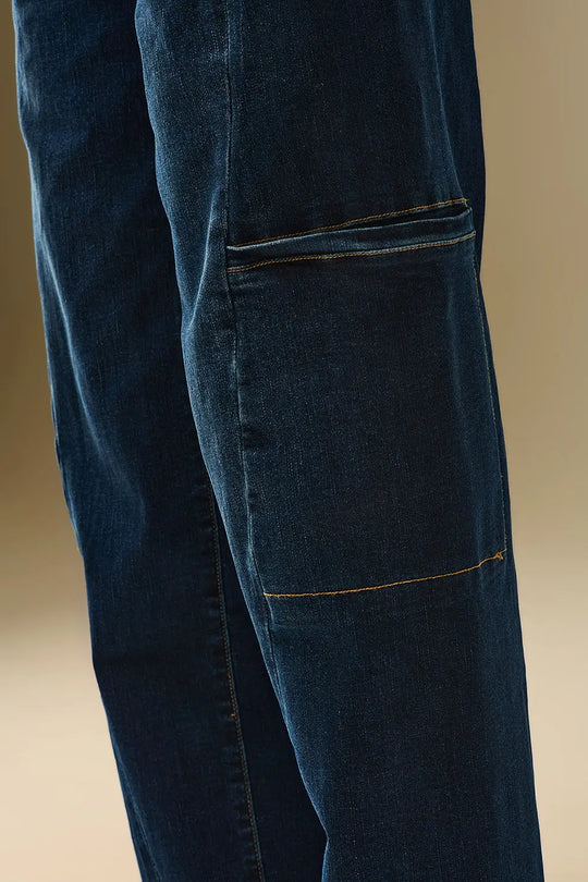 Jeans taille haute à jambes larges avec poches latérales - Pantalons