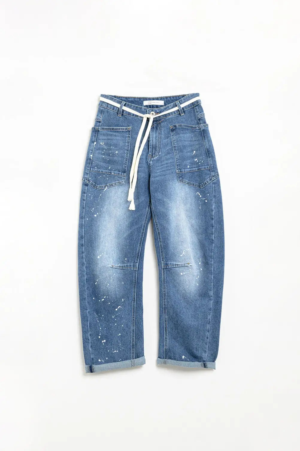 jeans with balloon legs and paint stains - Jeans