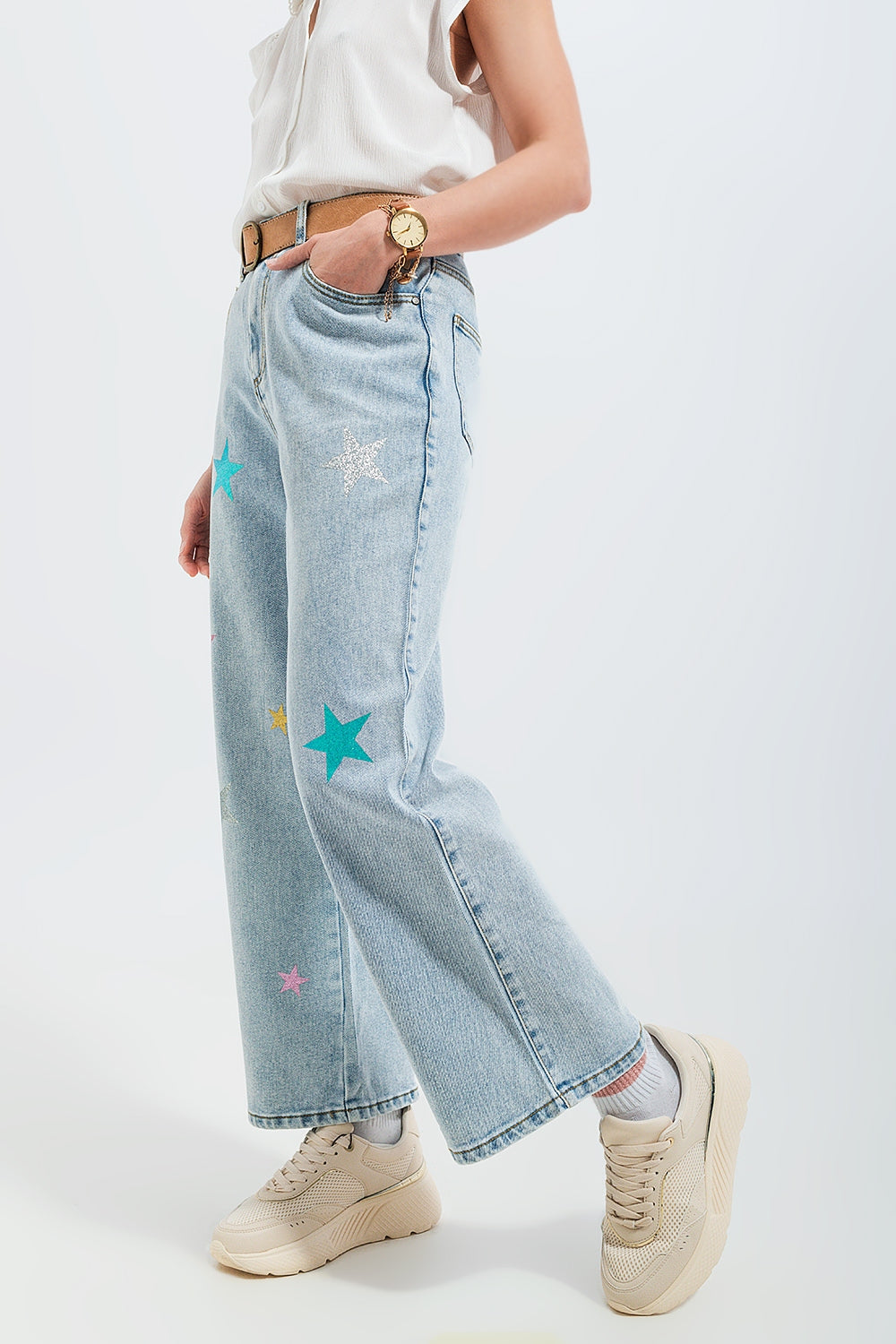 Jeans with star print