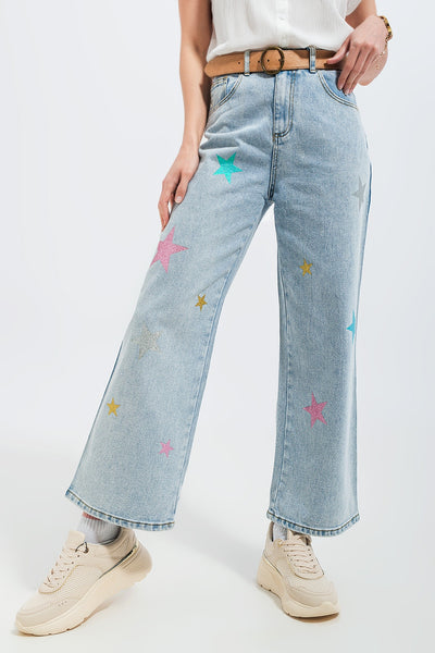 Jeans with star print