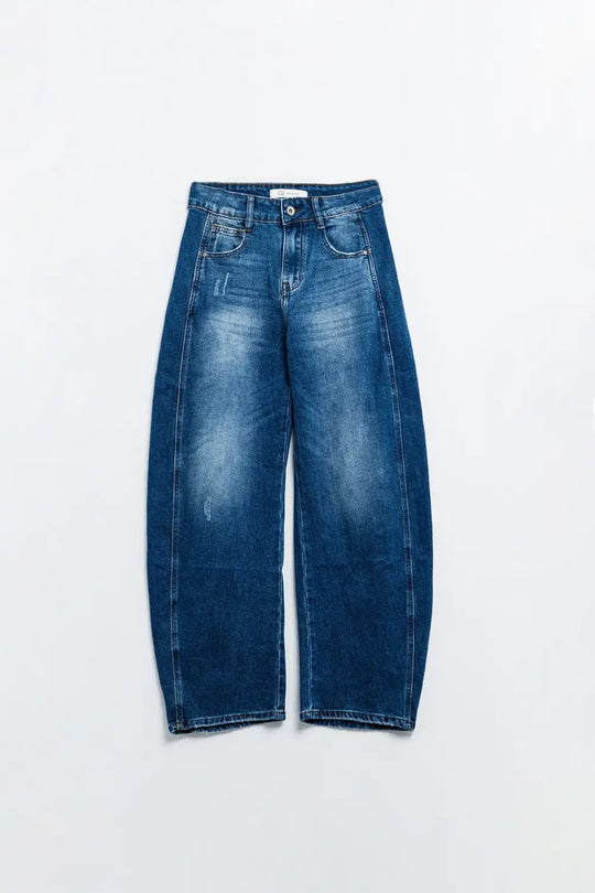 jeans with two side seams and balloon effect - Bottoms