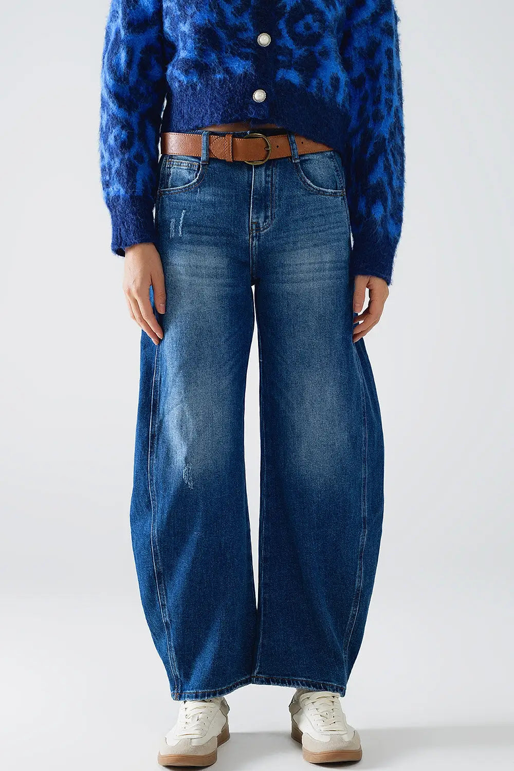 jeans with two side seams and balloon effect - Bottoms