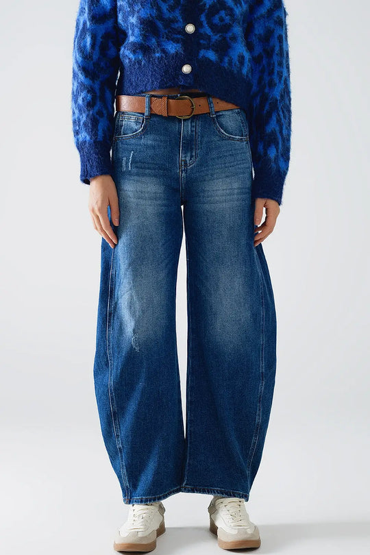 jeans with two side seams and balloon effect - Bottoms