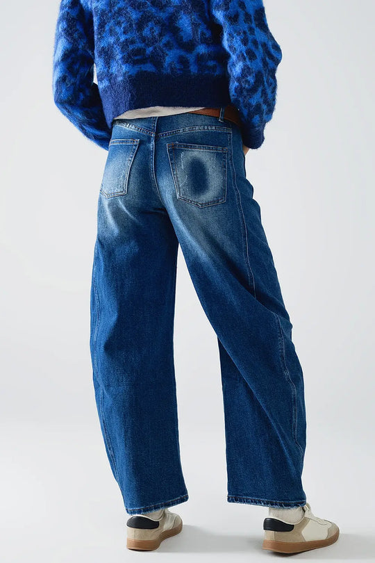 jeans with two side seams and balloon effect - Bottoms