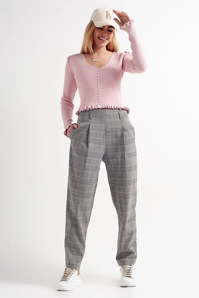 Jersey with pearl front in pink - Sweaters