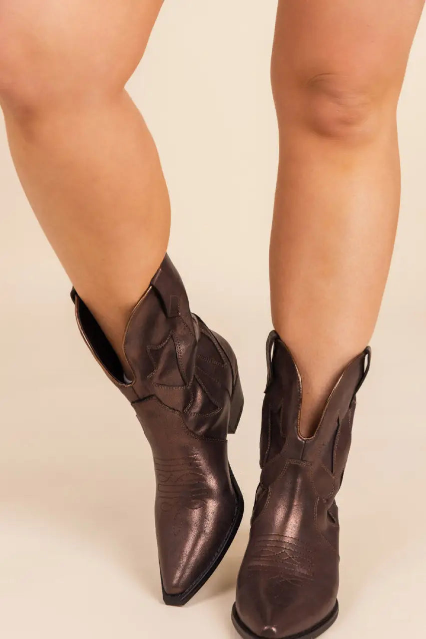 Jersey Metallic Boot in Bronze - 110 Fashion Boots