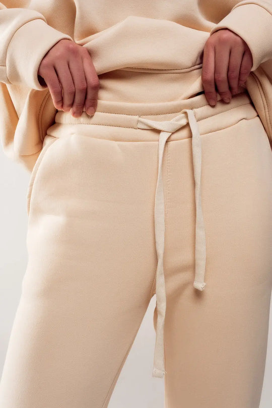 Jogger en coton creme - Pantalons
