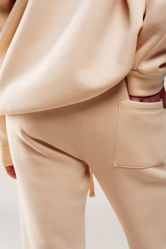 Jogger en coton creme - Pantalons