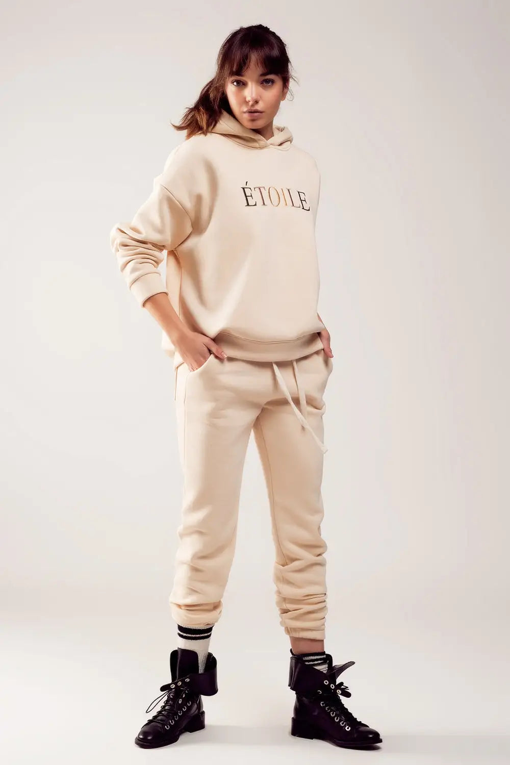 Jogger en coton creme - Pantalons