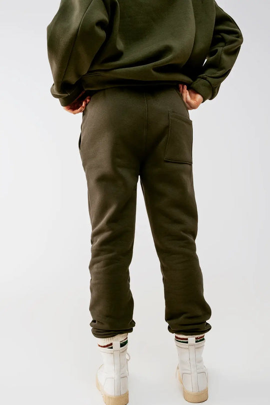 Jogger en coton kaki - Pantalons