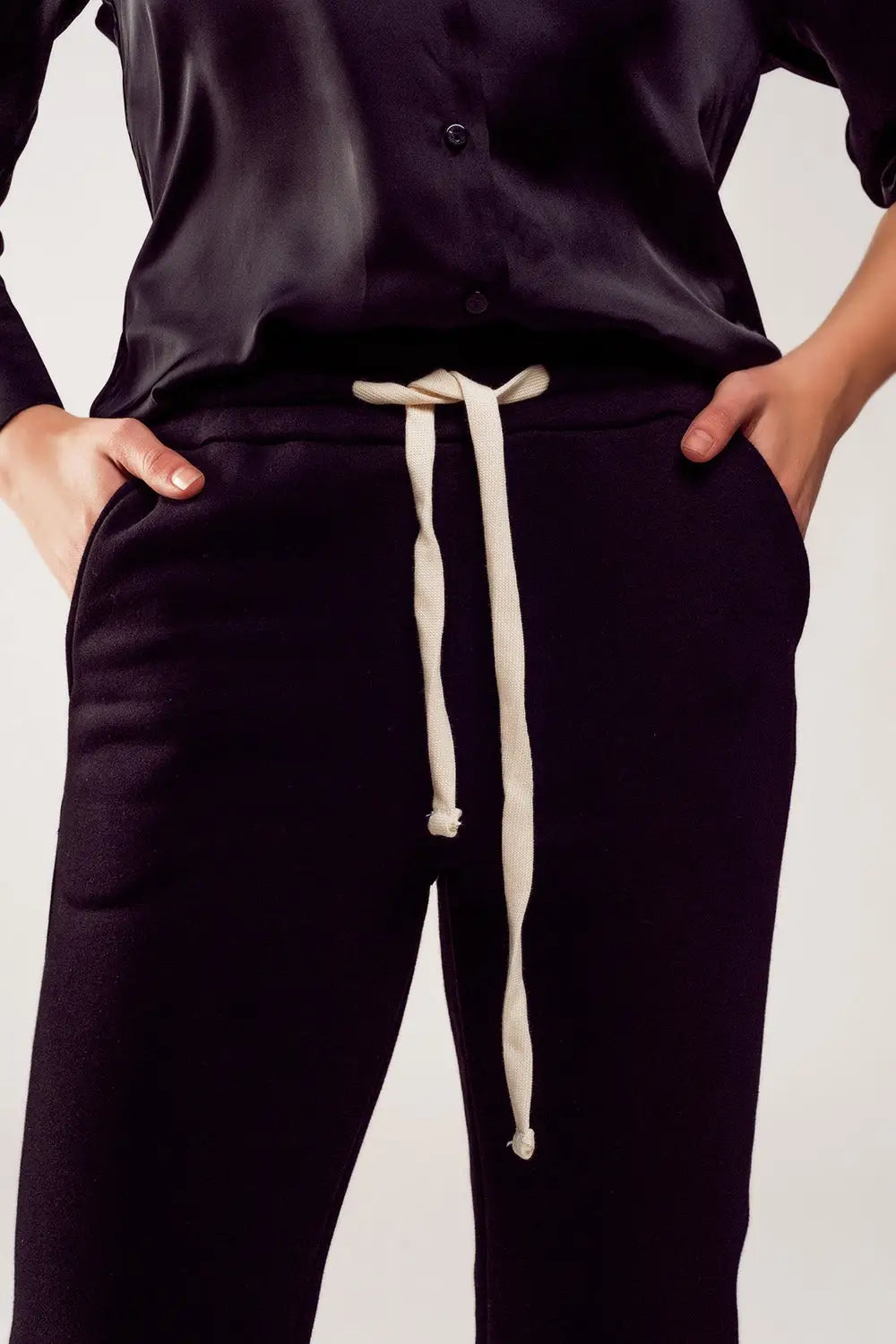 Jogger en coton noir - Pantalons