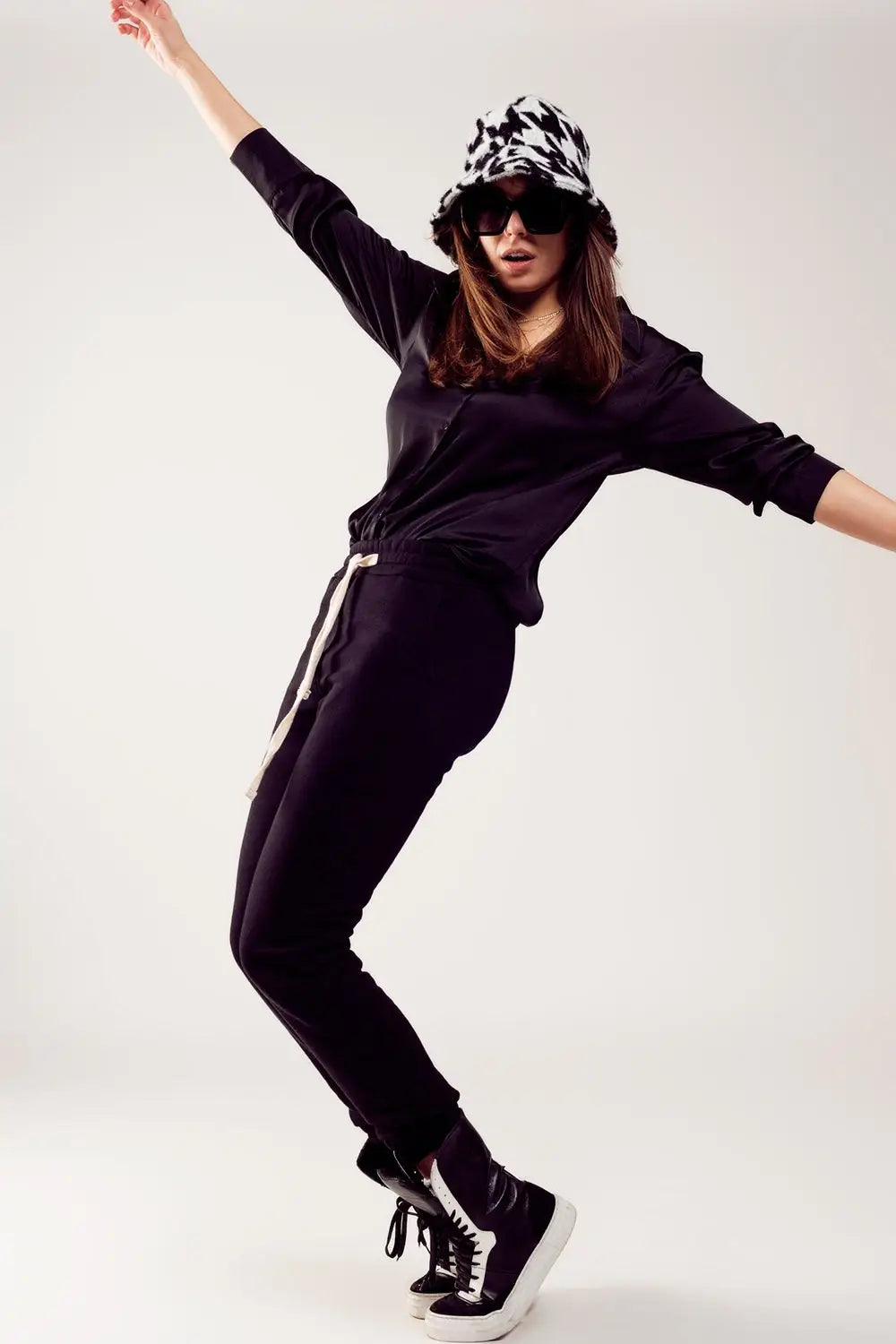 Jogger en coton noir - Pantalons